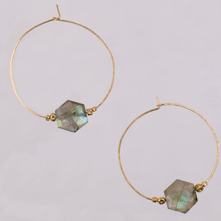 Northern Lights - Hexagon Hoop Earrings - workshopunderground.com