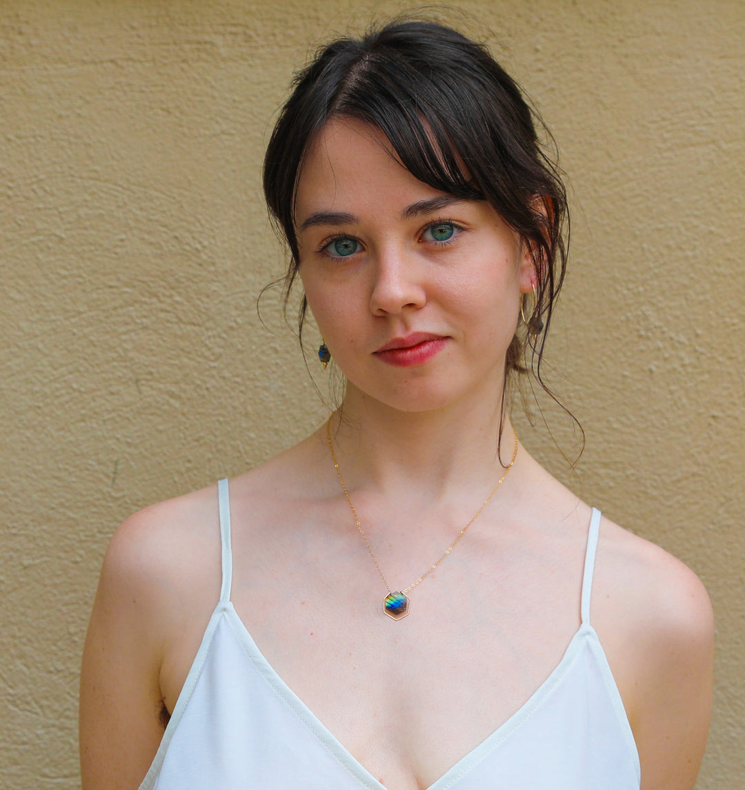 Northern Lights - Hexagonal Gemstone Necklace - workshopunderground.com
