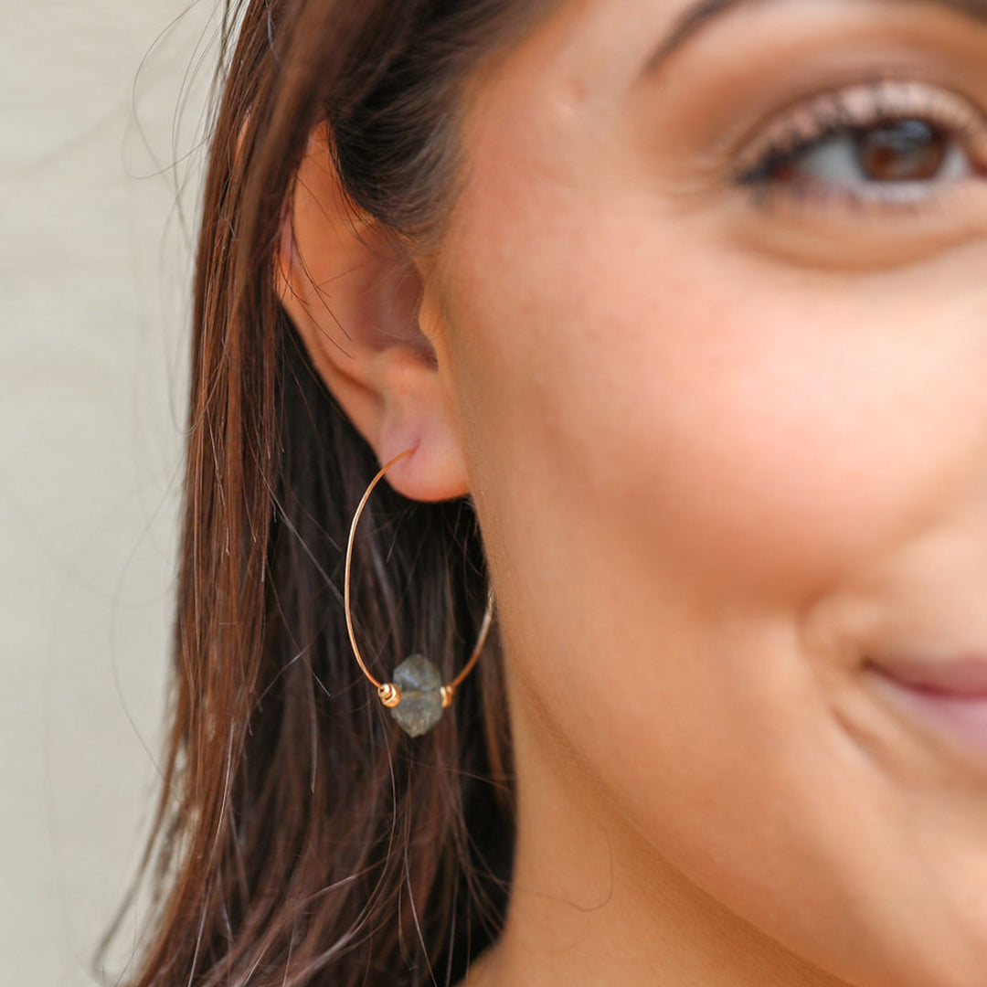 Northern Lights - Hexagon Hoop Earrings - workshopunderground.com