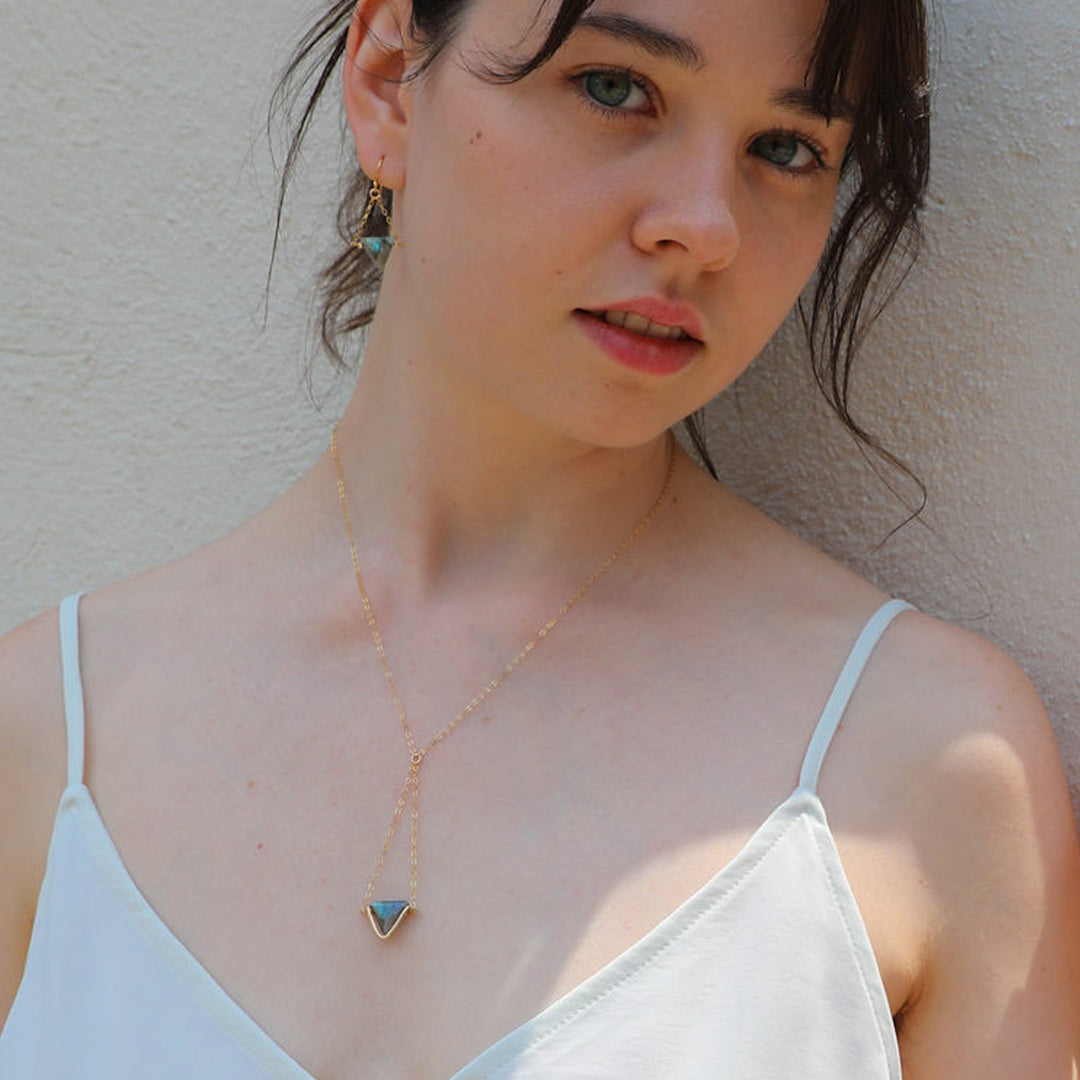 Northern Lights - Triangle Trapeze Earrings - workshopunderground.com