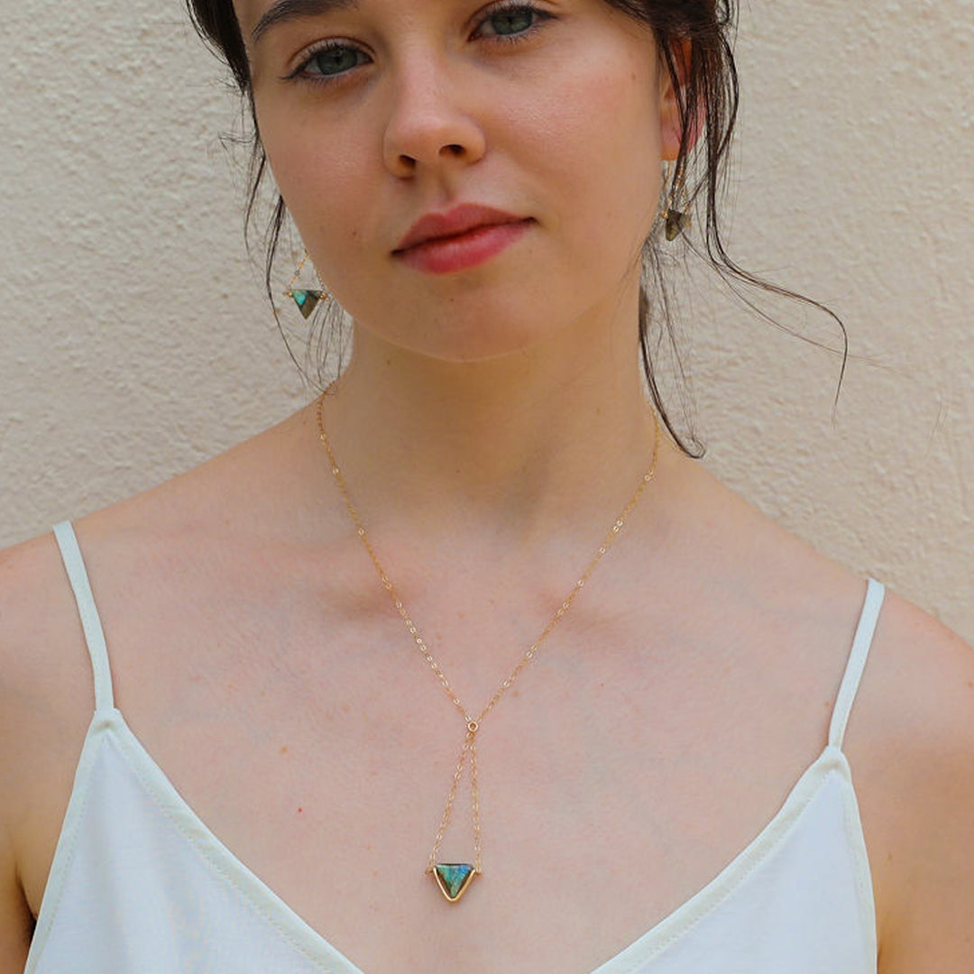 Northern Lights - Triangle Trapeze Earrings - workshopunderground.com
