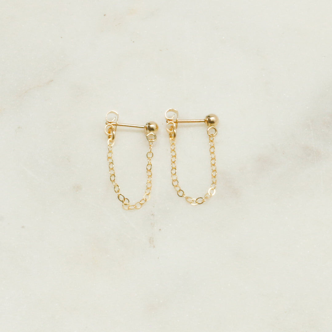 "front-to-back" chain earrings - classic cable - workshopunderground.com
