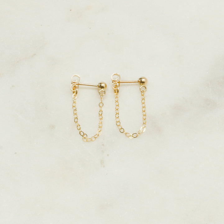"front-to-back" chain earrings - classic cable - workshopunderground.com
