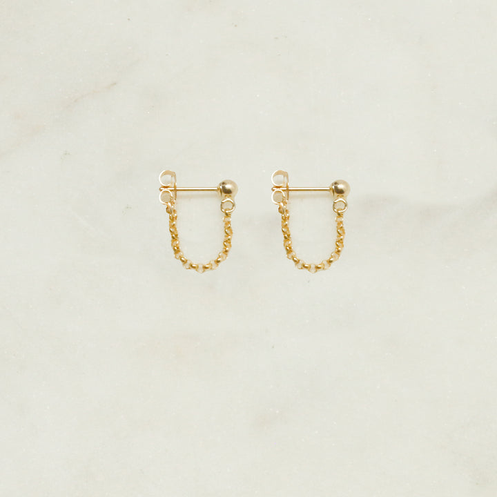 "front-to-back" chain earrings - round link - workshopunderground.com