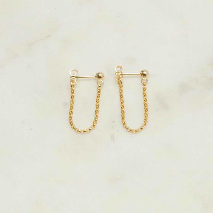 "front-to-back" chain earrings - round link - workshopunderground.com