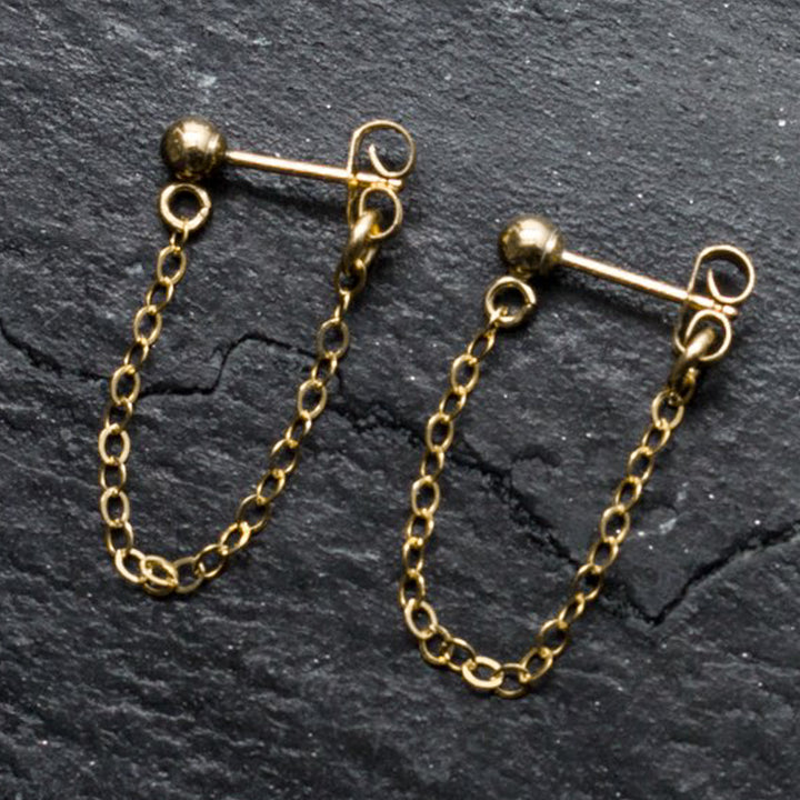 "front-to-back" chain earrings - classic cable - workshopunderground.com