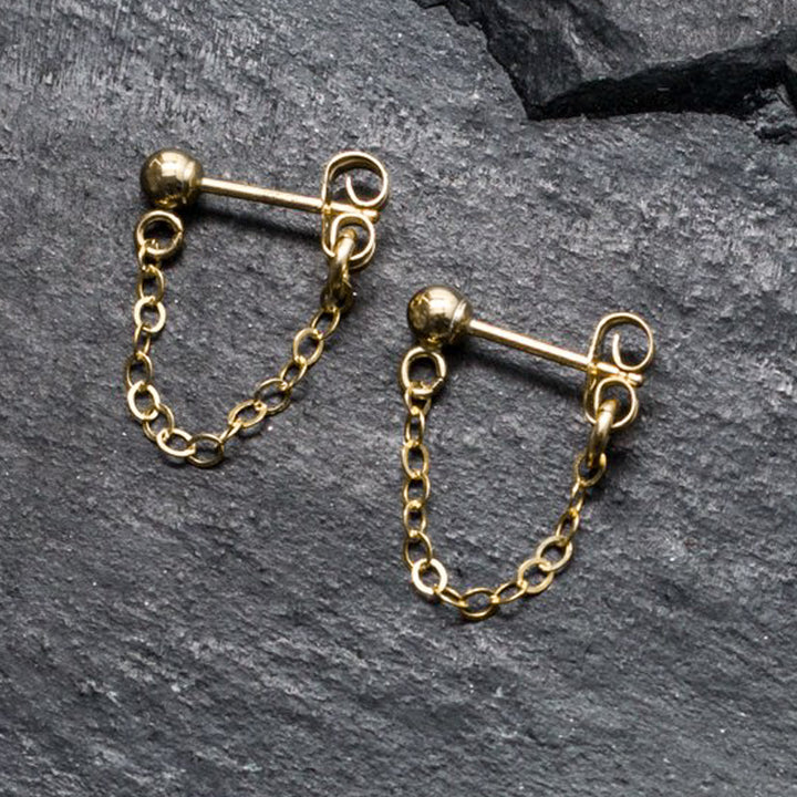 "front-to-back" chain earrings - classic cable - workshopunderground.com