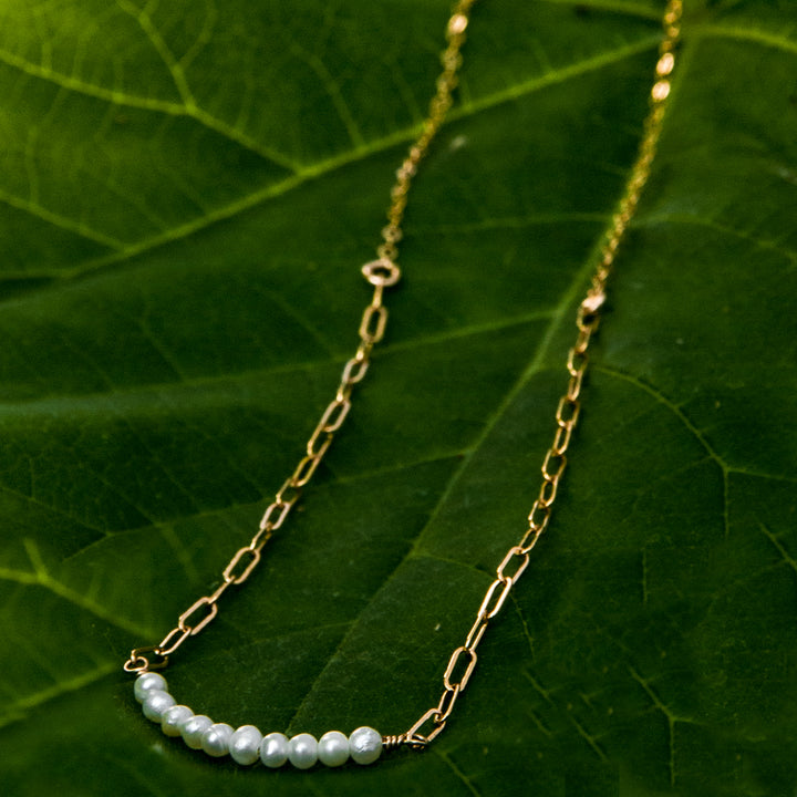 baby pearl bar duo-chain necklace - workshopunderground.com