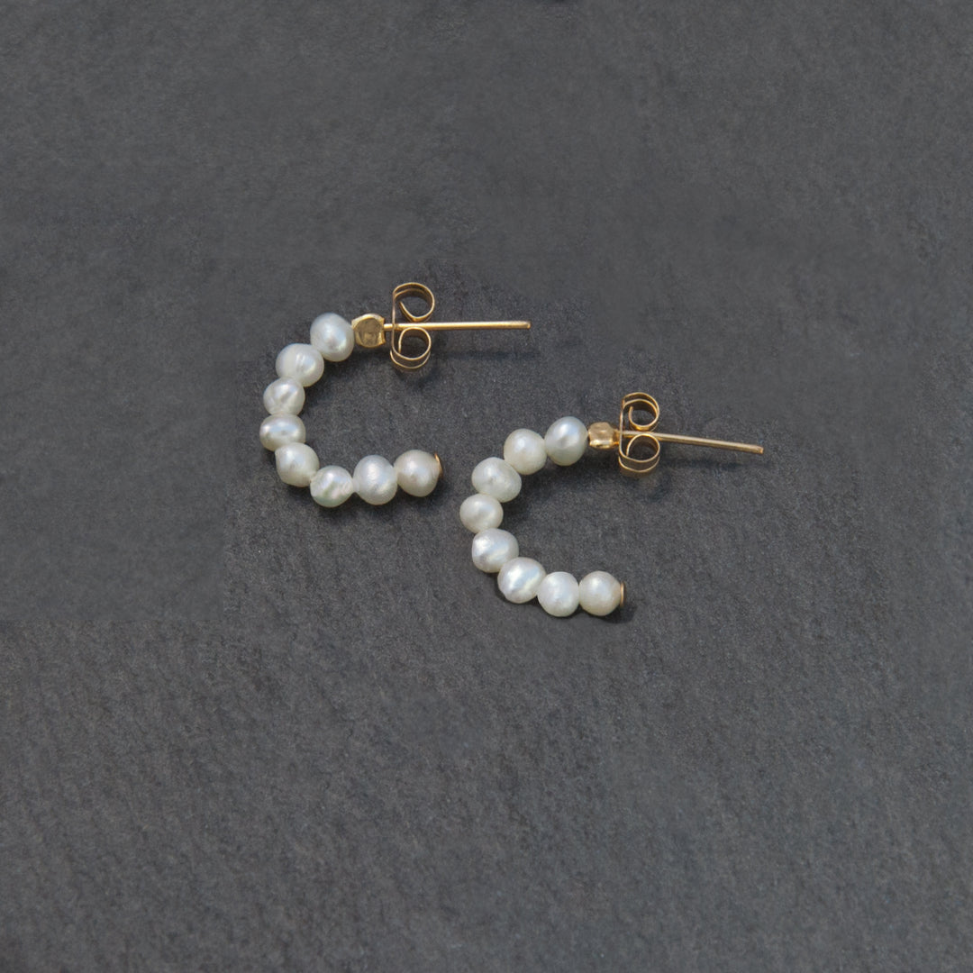baby pearl crescent hoops - workshopunderground.com