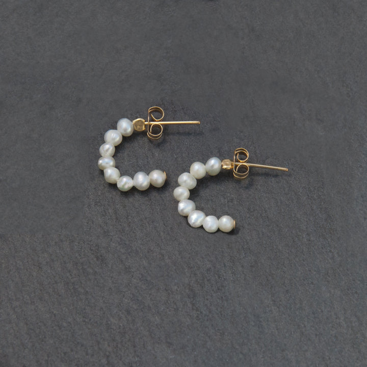 baby pearl crescent hoops - workshopunderground.com