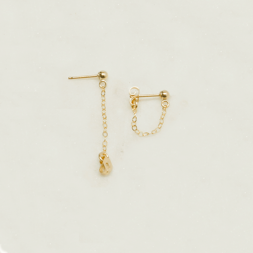 "front-to-back" chain earrings - classic cable - workshopunderground.com