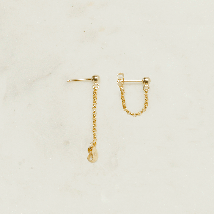 "front-to-back" chain earrings - round link - workshopunderground.com