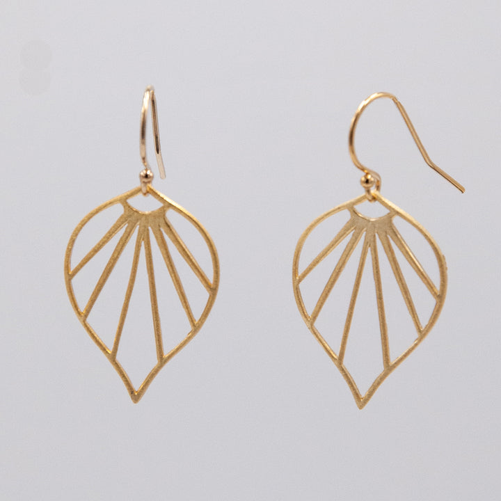 New Deco - large deco leaf earrings - workshopunderground.com