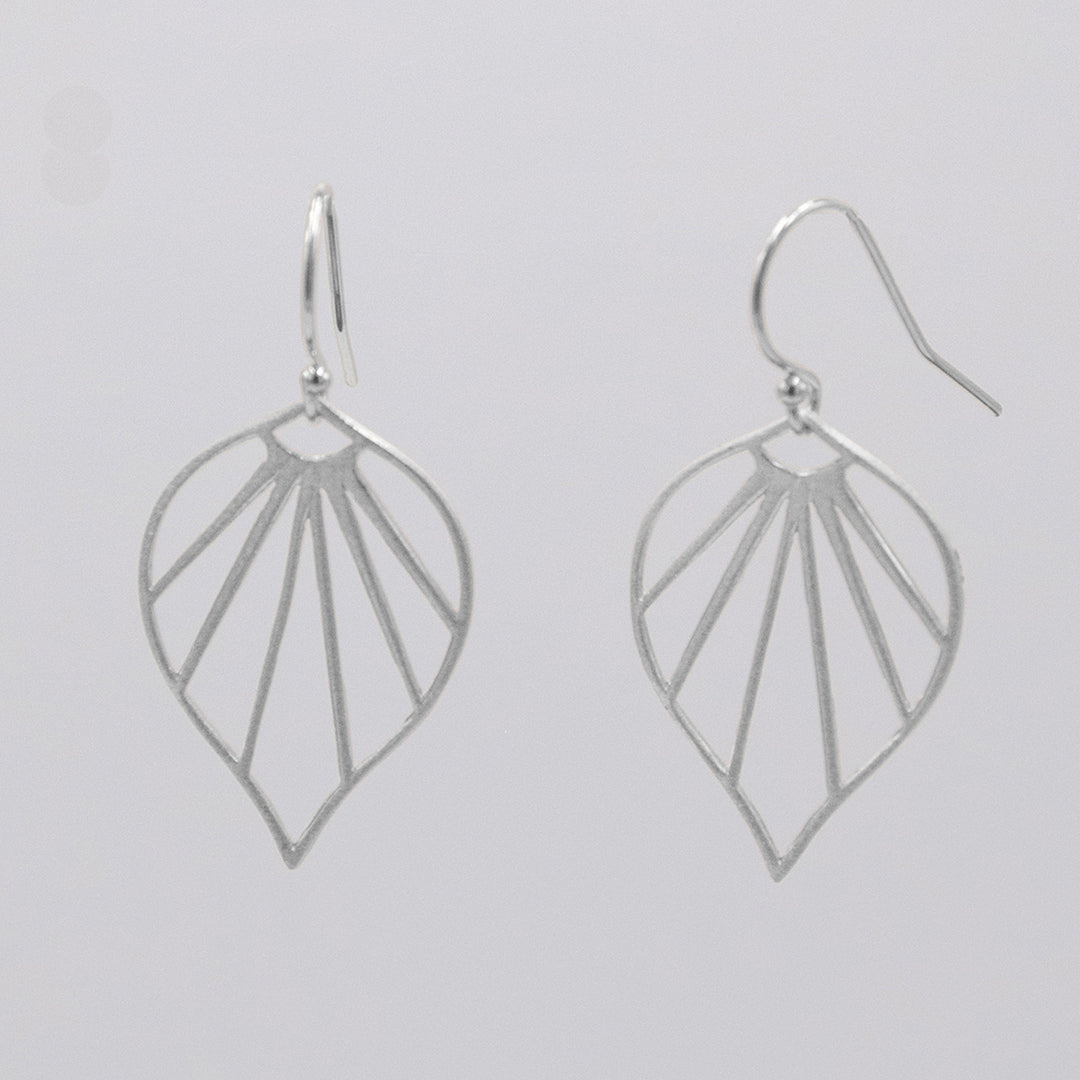 New Deco - large deco leaf earrings - workshopunderground.com