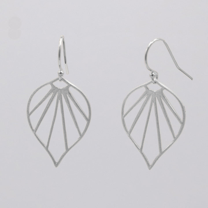 New Deco - large deco leaf earrings - workshopunderground.com